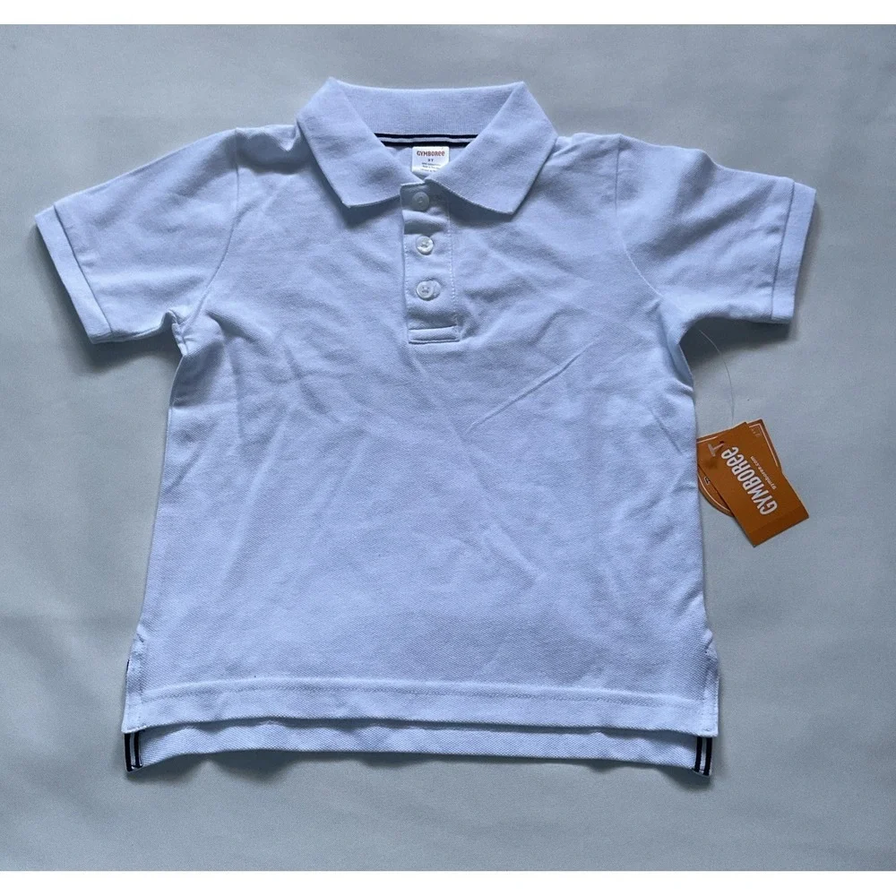 Gymboree‎  Toddlers Kids Uniform Solid White Polo Shirt Size 3T
